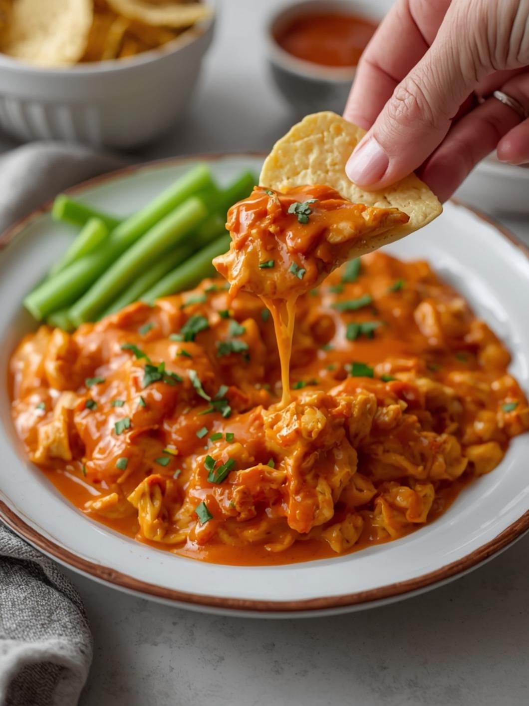 High-Protein Buffalo Chicken Dip for Game Day