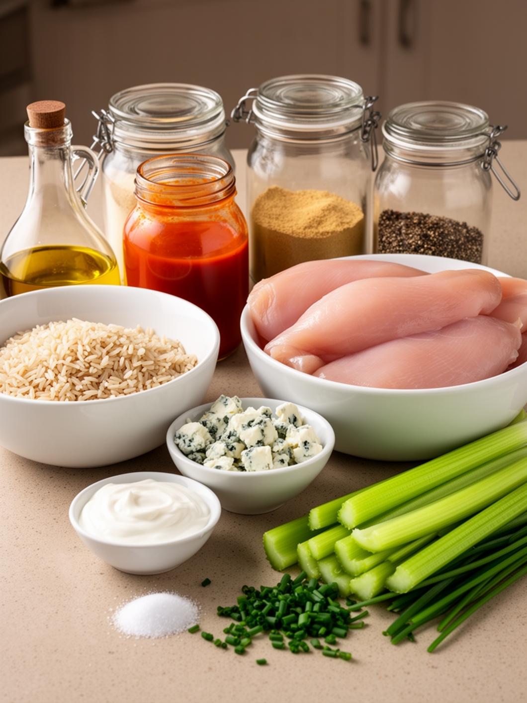 High Protein Buffalo Chicken Rice Bowl (Meal Prep)