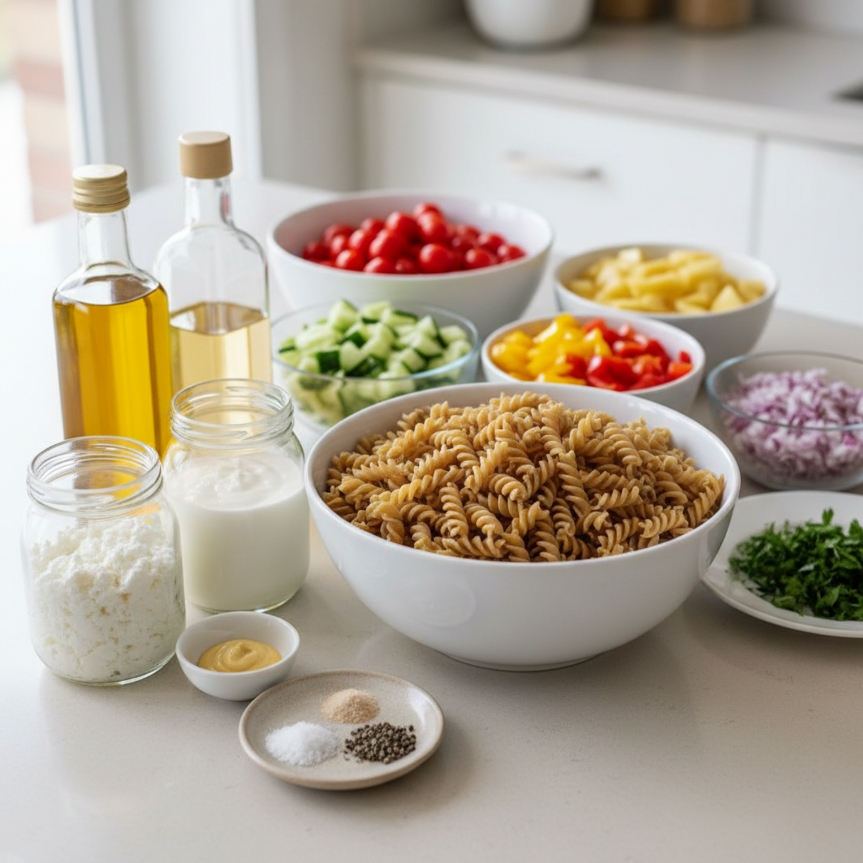 High Protein Cottage Cheese Pasta Salad (Healthy Meal Prep)