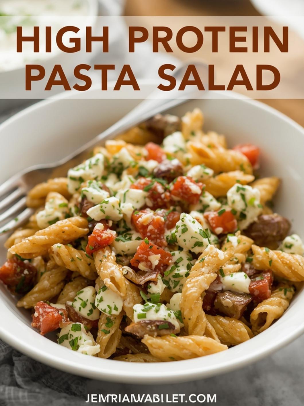 High Protein Pasta Salad for Healthy Meal Prep