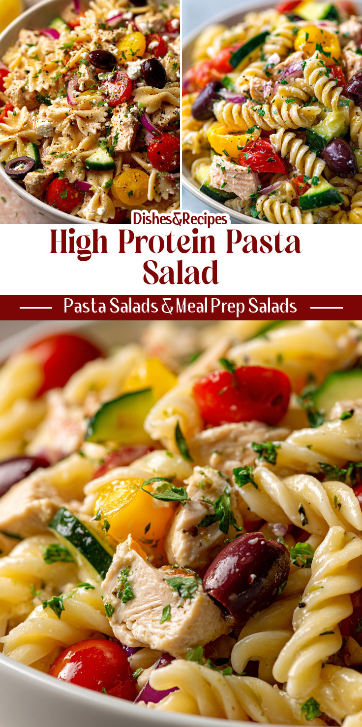 High Protein Greek Pasta Salad (30 Minutes)
