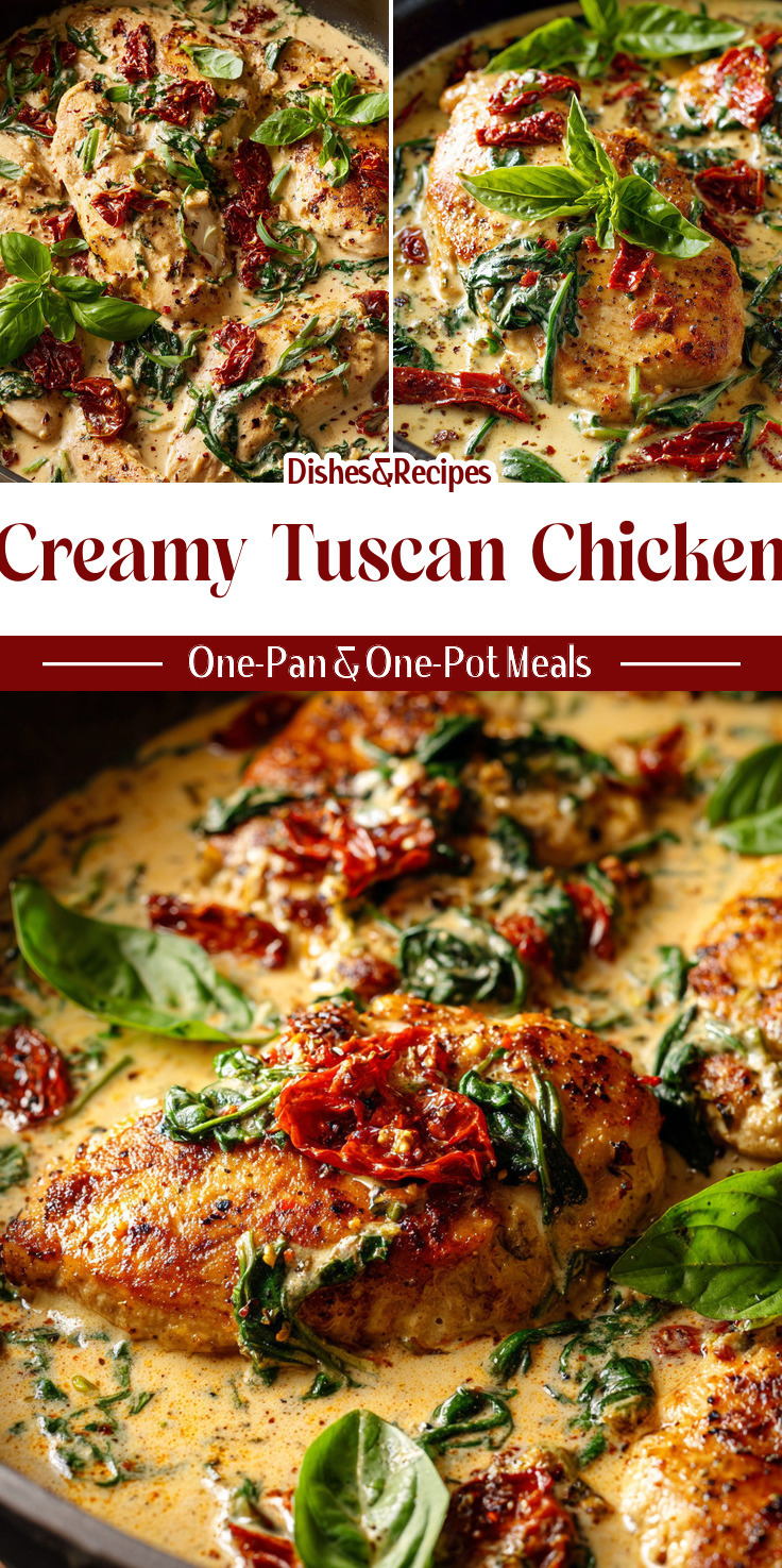 Creamy Tuscan Chicken Dinner (One Pan)