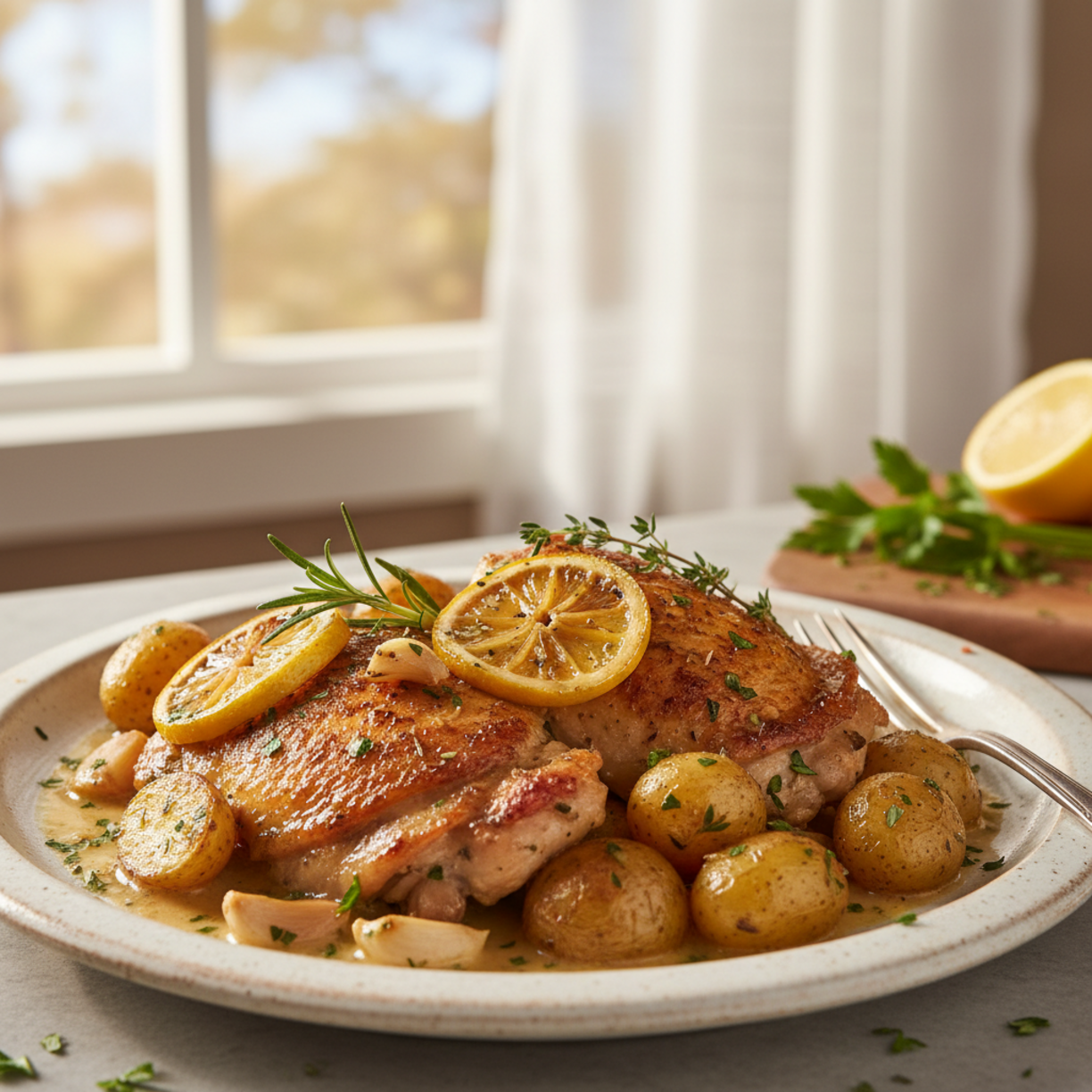One-Pan Lemon Garlic Chicken (30-Min Dinner)