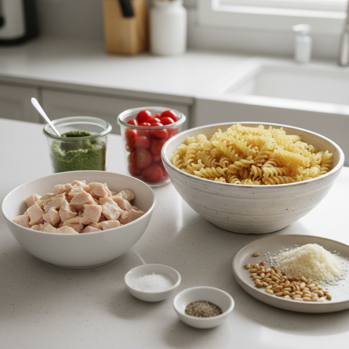 Pesto Chicken Pasta Salad for Summer Meals