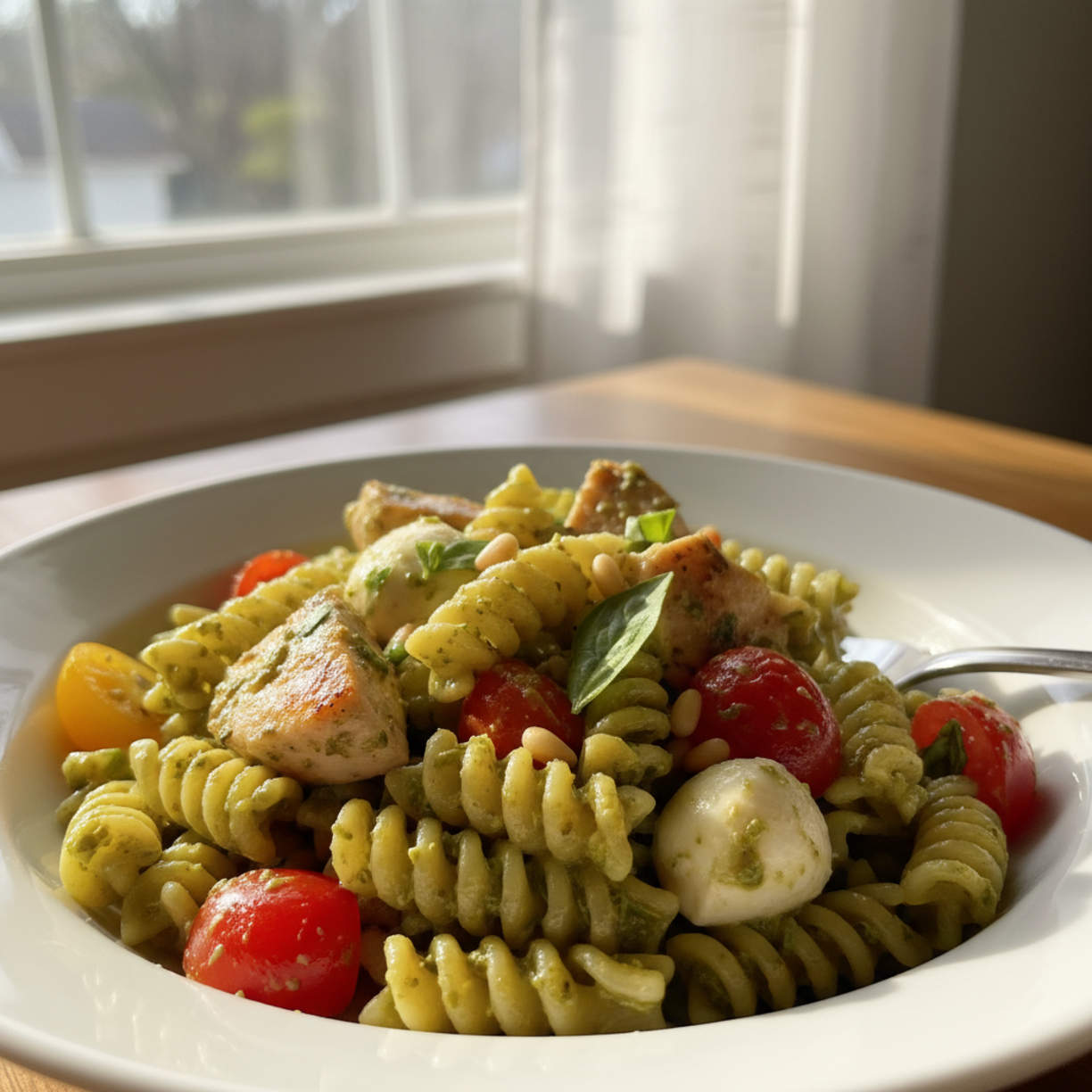 Pesto Chicken Pasta Salad for Summer Meals