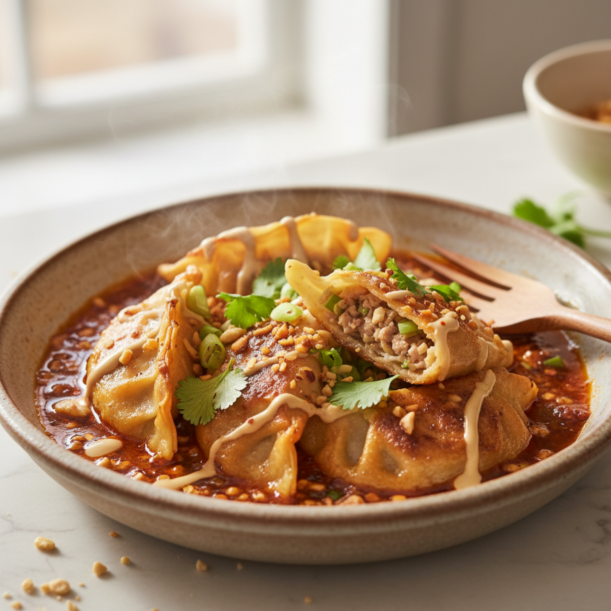 Spicy Chili Oil Dumpling Bake (Easy Weeknight Dinner)
