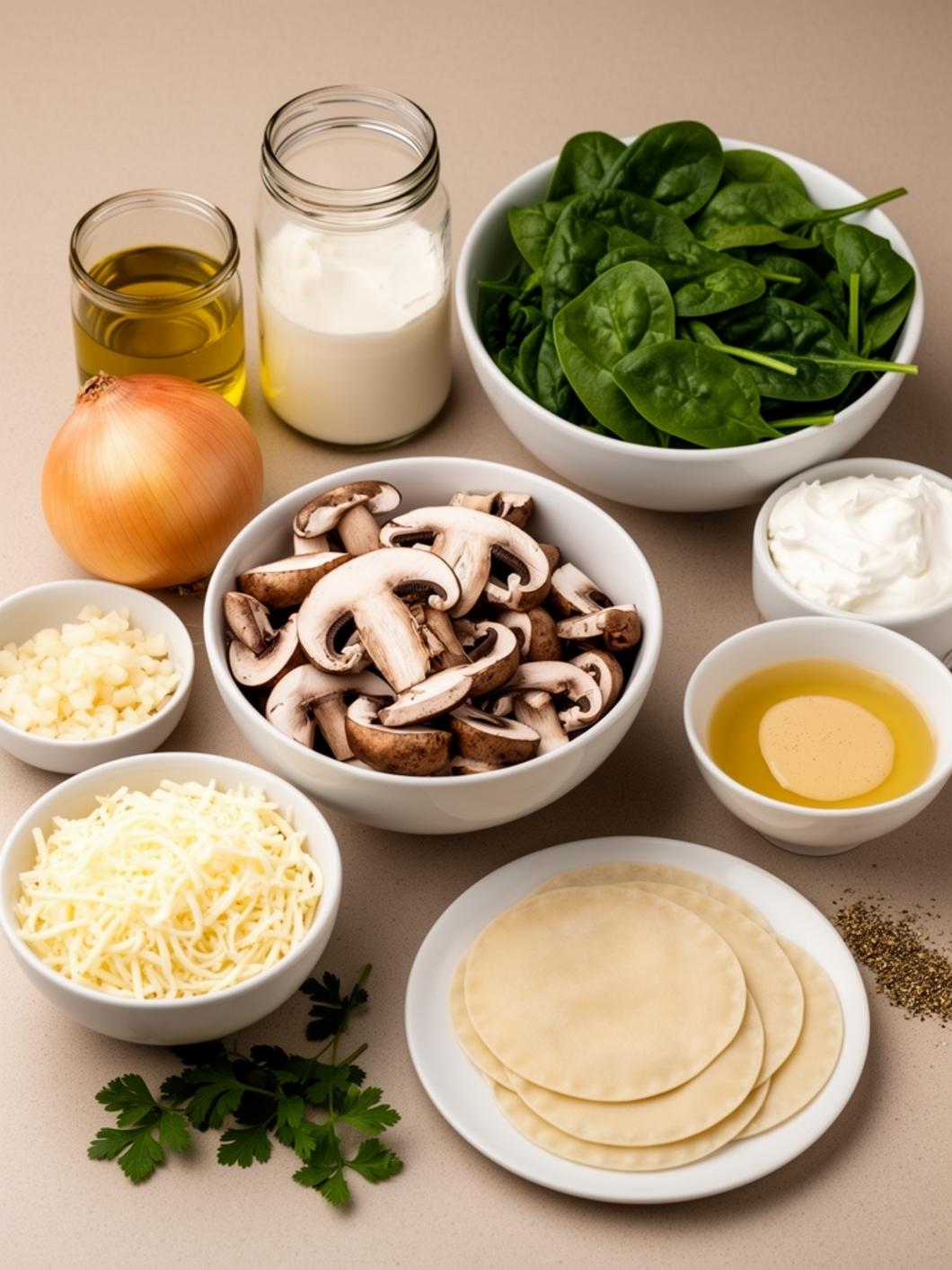 Viral Dumpling Lasagna Recipe: Creamy Spinach & Mushroom Bake